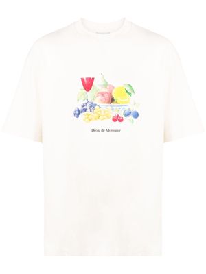 Drôle De Monsieur Vase à Fruits print T-shirt - Neutrals