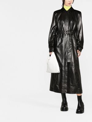 Drome belted leather trench coat - Black