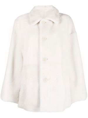 Drome classic-collar lambskin jacket - Neutrals