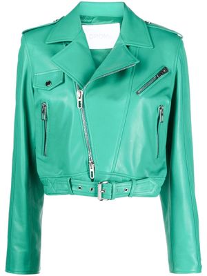 Drome double-breasted leather jacket - Green