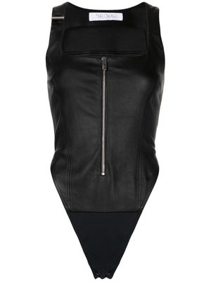 Drome faux-leather zip-up bodysuit - Black