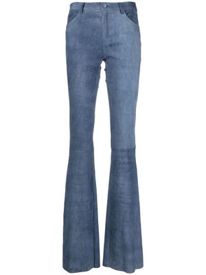 Drome flared leather trousers - Blue