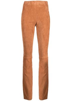 Drome flared suede stretch trousers - Brown
