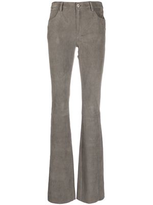 Drome flared suede trousers - Green
