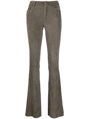 Drome flared suede trousers - Grey