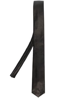 Drome grained leather tie - Black