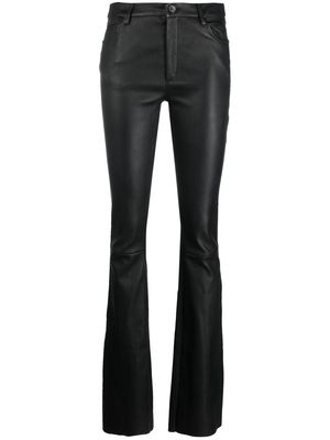 Drome high-waisted flared leather trousers - Black