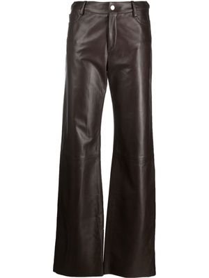 Drome high-waisted leather trousers - Brown