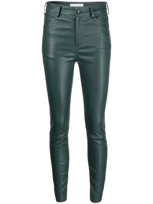 Drome high-waisted leather trousers - Green