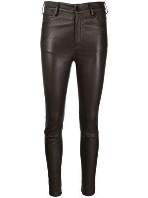 DROME leather skinny fit trousers - Brown