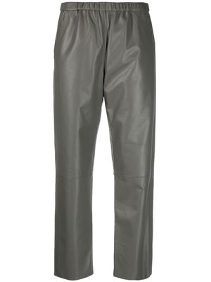 Drome leather straight-leg trousers - Green