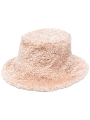 Drome shearling flat-brim hat - B358 BEIGE
