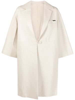 Drome single-breasted leather jacket - White