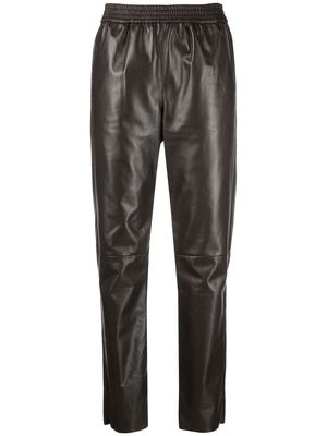 Drome tapered lambskin trousers - Brown