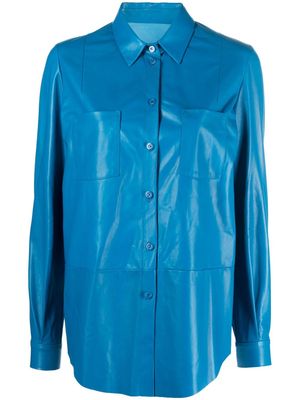 Drome two-pocket leather shirt - Blue