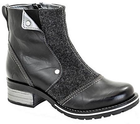 Dromedaris Leather Inside-Zip Ankle Boots - Kas sia Burel