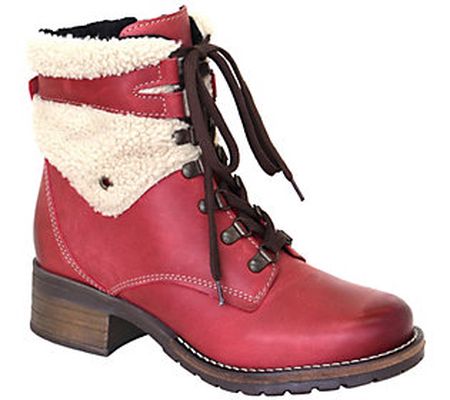 Dromedaris Leather Lace-Up Ankle Boots - Kara S hearling