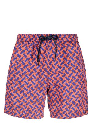 Drumohr all-over graphic-print swim shorts - Orange