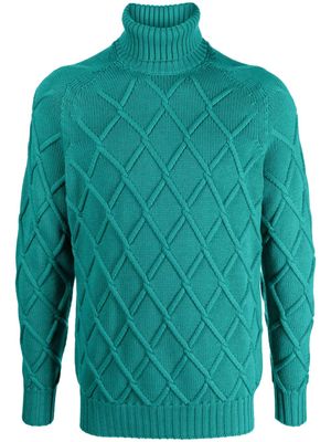 Drumohr argyle-knit wool jumper - Green