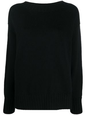 Drumohr boat-neck knitted jumper - Black