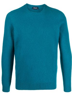 Drumohr brushed-effect crew-neck wool jumper - Blue
