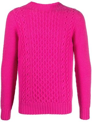 Drumohr cable-knit fitted jumper - Pink