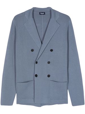 Drumohr cotton double-breasted blazer - Blue