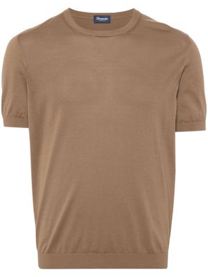 Drumohr cotton fine-knit T-shirt - Brown