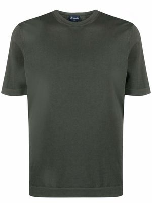 Drumohr crew-neck cotton T-shirt - Brown