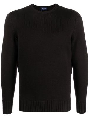 Drumohr crew-neck ribbed-knit jumper - Black