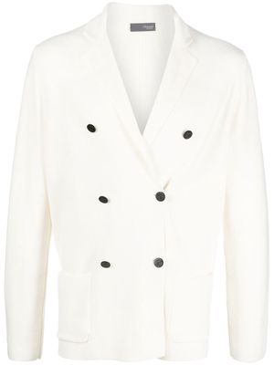 Drumohr double-breasted merino wool cardigan - White