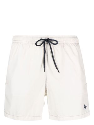 Drumohr embroidered-logo detail swim shorts - White