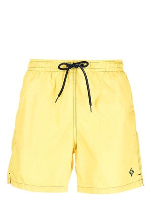 Drumohr embroidered-logo swim shorts - Yellow