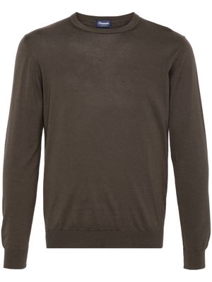 Drumohr fine-knit cotton jumper - Brown
