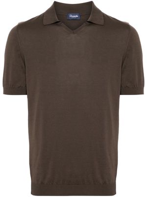 Drumohr fine-knit cotton polo shirt - Brown