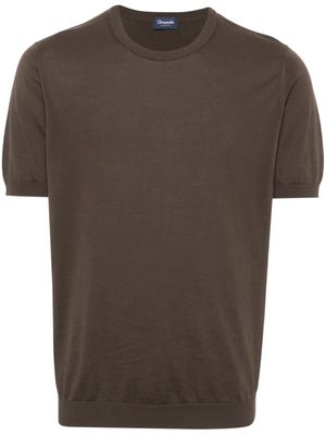 Drumohr fine-knit cotton T-shirt - Brown