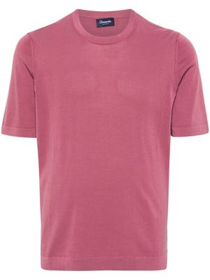 Drumohr fine-ribbed cotton T-shirt - Pink