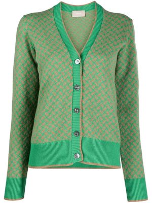 Drumohr geometric-knit cashmere cardigan - Green