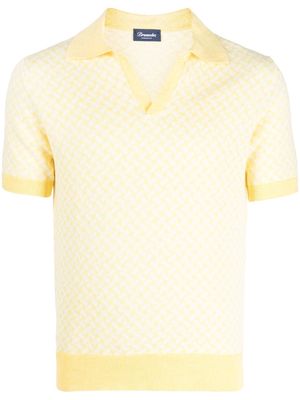 Drumohr geometric-pattern polo shirt - Yellow