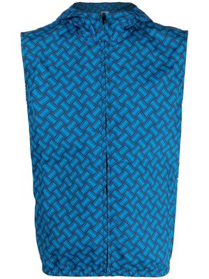 Drumohr geometric-print hooded gilet - Blue