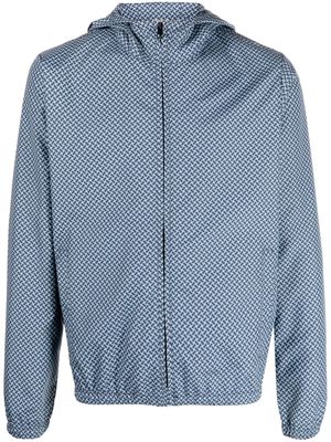 Drumohr geometric-print hooded jacket - Blue