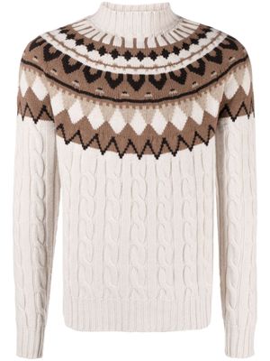 Drumohr intarsia-knit cashmere jumper - Neutrals