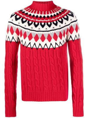 Drumohr intarsia-knit cashmere jumper - Red