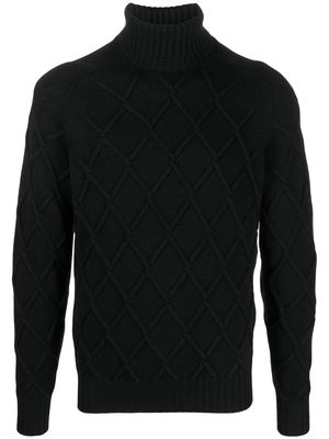 Drumohr lattice-knit merino jumper - Black