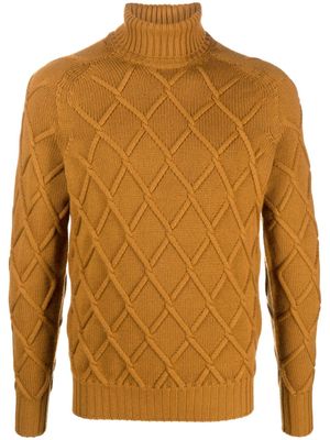 Drumohr lattice-knit merino jumper - Orange