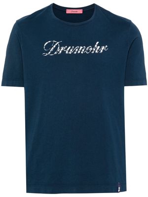 Drumohr logo-print cotton T-shirt - Blue