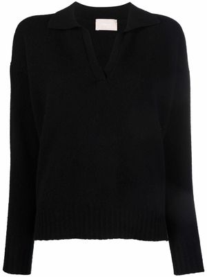 Drumohr long-sleeve cashmere polo shirt - Black