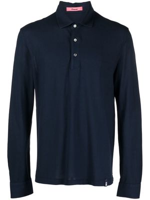 Drumohr long-sleeve cotton polo shirt - Blue