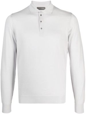 Drumohr long-sleeve merino polo shirt - Grey