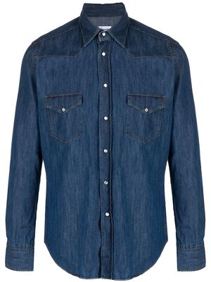 Drumohr long-sleeved cotton denim shirt - Blue